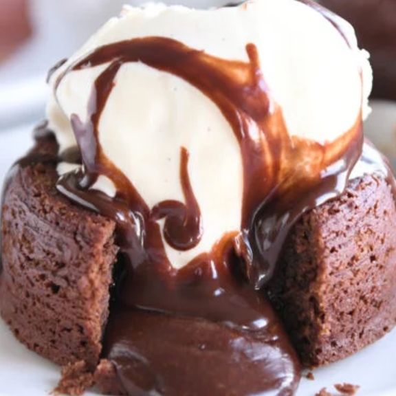 Lava cake with ice cream
